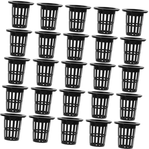 jojofuny Macetas de Malla Hidropónicas Redondas Negras de 50 MM 50 Unidades para Cultivo Hidropónico Interior y Exterior Resistentes Corrosión y Ligeras para Plantas y Hortalizas