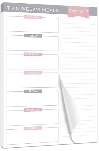 A5 Planificador de Comidas, 50 Páginas Planificador Des Menús Incluir | Bloc Des Notas de Lista Tareas Desgarrable, für Eine Gesunde Ernährung, Gewichtsabnahme