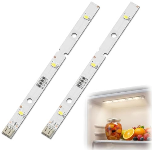 Snugloo 2 Pièces Barre LED pour Réfrigérateur RONGSHENG/HISENSE, Lampe LED de Remplacement Compatible avec MDDZ-162A E349766 1629348 DC12V 2W Éclairage pour Réfrigérateur et Congélateur