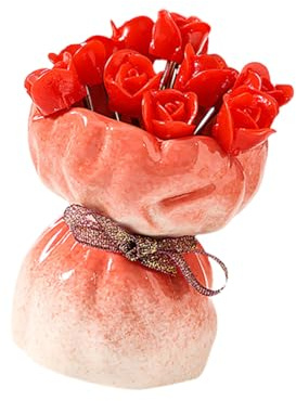 12 elegantes tenedores de fruta de acero inoxidable con soporte para ramo de flores para decoración de fiestas