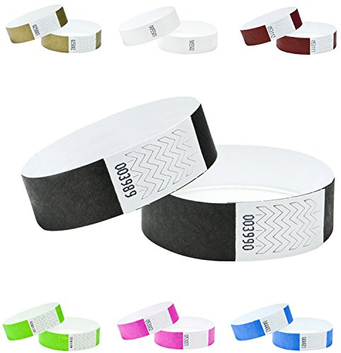 J&R Wristbands Identifikation Veranstaltungen Armbänder 100 Pack (Schwarz, 19 x 254 Millimeter)