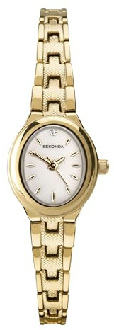 Sekonda Megan Womens Watch – 21mm Ladies Watch with Oval Gold-Tone Case, Mother of Pearl Stone Set Dial and Bracelet – 2 Year Warranty