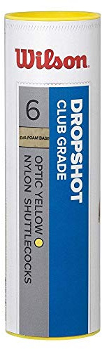 Wilson Dropshop Tube Shuttlecocks , Yellow, One Size, 6 Pack