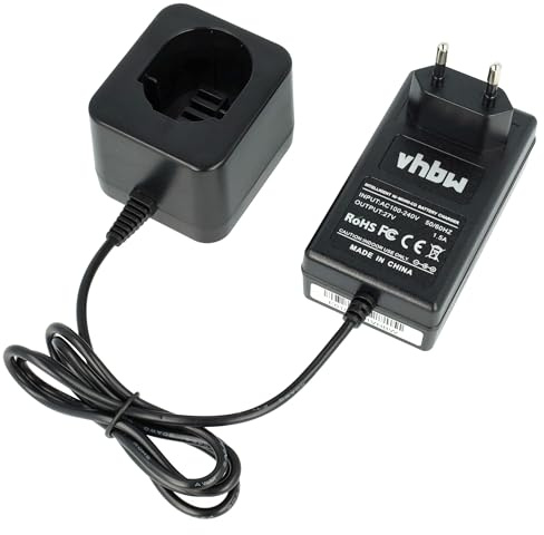 vhbw 220V Caricatore e Cavo compatibile con Strumenti da Lavoro, Black & Decker KC1252, KC1252CN, KC1261, KC1261CN, KC1261F, KC1262, KC1262C, KC1262F, KC1282