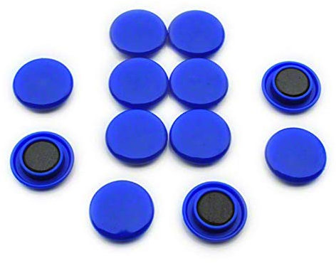 Imanes de Oficina de Planificación Azul Mediano para Refrigerador, Pizarra, Tablero de Anuncios, Archivador - Paquete de 12