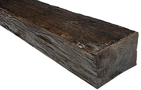 DECO WOOD Deckenbalken ED105 aus Polyurethane, 2m Länge, PU Balken Holzoptik (dunkelbraun - 19x13cm) Verzierung Lampe Kabelkanal Scheinbalken