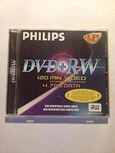 1 x Single PHILIPS DVD+RW DVD REWRITABLE SINGLE SIDED MEDIA