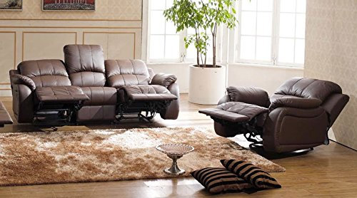 Mapo Möbel Voll-Leder Sofagarnitur Fernsehsofas Relaxsofas 5129-3+1-377