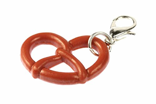 Miniblings Brezel Charm Wiesn Oktoberfest braun Brezn versilbert | Anhänger zum Kombinieren, in Berlin montiert, liebevoll zusammengesetzt