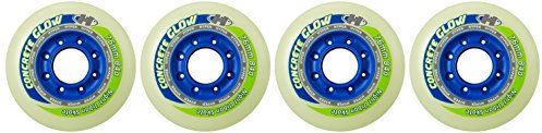 Hyper Freestyle Rollen Concrete+G Inliner Rollen 84A Inline Skates Komponente 4-er Pack Leuchtet im Dunkeln, 76 mm, 72804