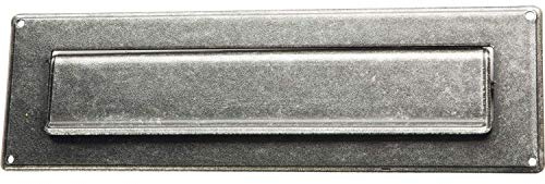 Gedotec Briefeinwurf-Klappe Puerta Principal Zeitungsklappe Antiguo Hierro Forjado Negro Apaciguado | Puerta Einwurf-Klappe Metal Galvanizado | 1 Pieza
