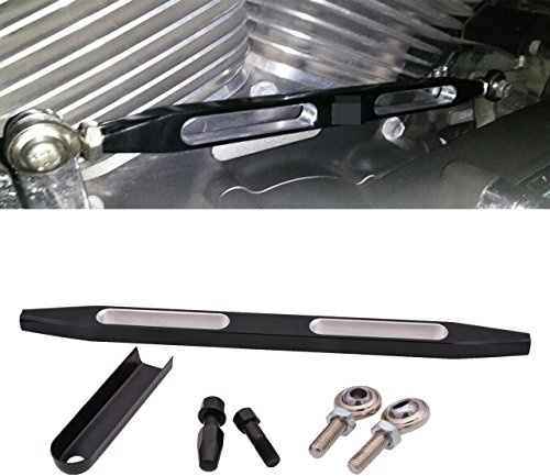 NATGIC Levier de vitesses noir chromé CNC pour Harley Davidson Electra Glide CVO Road Gilde Street Glide Ultra Limited Road King Custom Softail Springe Road King BadBoy CrossBones Fatbob