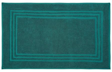 Kleine Wolke Frottiervorleger Lodge Smaragd 50 x 80 cm | OEKO-TEX zertifiziert, 800 g/qm, vegan ohne tierische Bestandteile hergestellt, bei 60° C waschbar, 100% Baumwolle