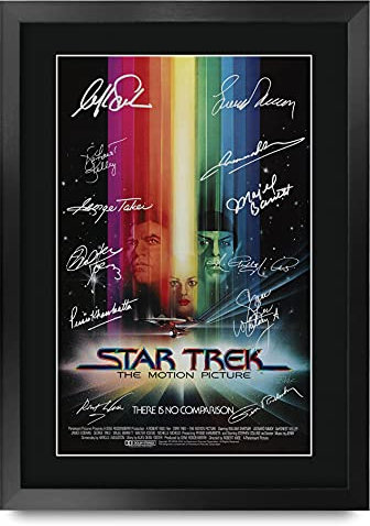 HWC Trading Star Trek The Motion Picture A3 Gerahmte Signiert Gedruckt Autogramme Bild Druck-Fotoanzeige Geschenk Für Filmfans