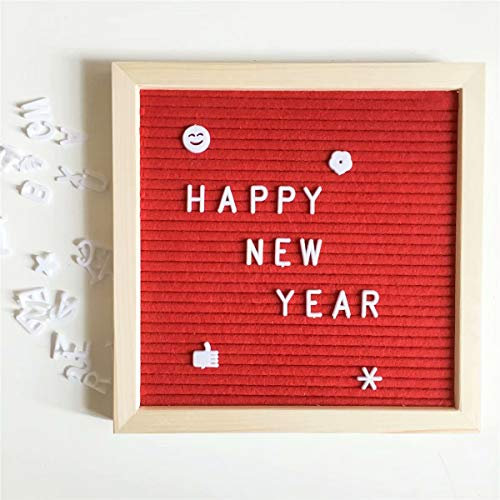 FBSHOP(TM) Letterboard-Fotorahmen, veränderbares Filz-Memo-Board-Set, 920 Zeichen, Holzständer und Tasche - 10x10 Buchstaben Tafel Buchstabenbrett Rillentafel Perfektes Nachrichtenschild