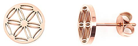 Nuoli® Lebensblume Ohrstecker Damen (45 + 5cm verstellbar) Ohrringe Blume des Lebens für Frauen & Mädchen, aus Edelstahl