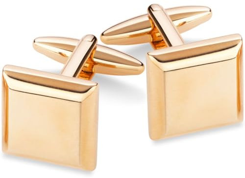 LINDENMANN Manschettenknöpfe Herren goldfarben im Geschenketui für Business oder Hochzeit