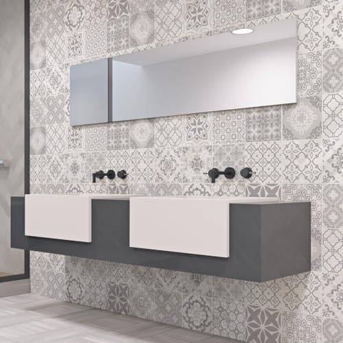 RE-COVERTILES Fliesenaufkleber für Küche und Bad 24 Stück 10x10 cm PS00237 | PVC Material, Wasserfest, Kratzfest, Wanddekoration, Selbstklebend, Made in Italy