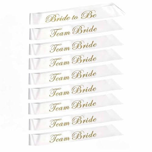 9Pcs JGA Schärpe, 8 pcsTeam Bride Hen Party Sashes + 1 pcs Bride to Be Sash, Brautaccessoires, Verwendet für Junggesellenabschiede, Brautpartys, Junggesellinnenabschiede, Verlobungsfeiern
