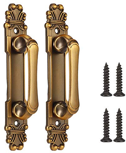 mumisuto Door Handle, 2Pcs/Set European Style Antique Zinc Alloy Door Pull Handle Cabinet Hardware Accessory, Cabinet Hardware Drawer Appliance Pulls(6.5x1.2x1.4in)