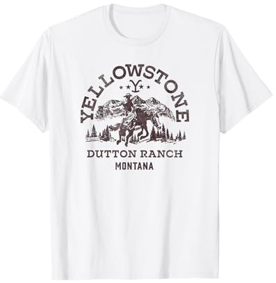 Yellowstone Dutton Ranch Montana Western Cowboy Logo T-Shirt