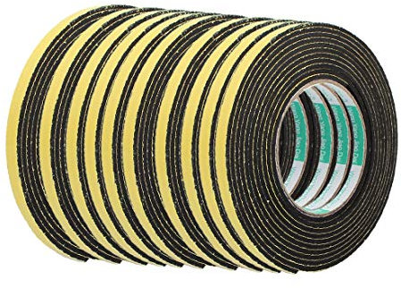Lot de 10 bandes adhésives d'isolation acoustique Jaune 4 m 8 mm x 3 mm