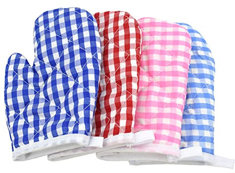 4 PCS Kids Oven Mitts Kitchen Microwave Oven Gloves Kitchen Baking Mitts for Kids Toddlers Food Prep GlovesBarbecue Accessories