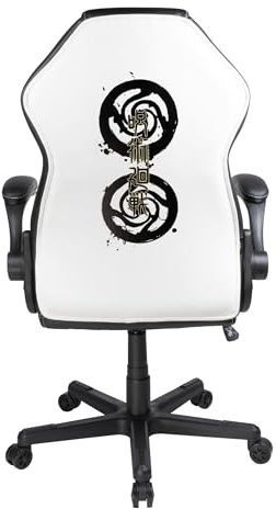 Konix Jujutsu Kaisen Chaise de Bureau Gaming - Inclinaison siège 15° - Hauteur réglable - Cuir polyuréthane - Noir et Blanc