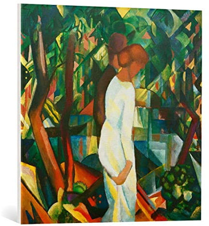 kunst für alle Leinwandbild: August Macke Paar im Wald - hochwertiger Druck, Leinwand auf Keilrahmen, Bild fertig zum Aufhängen, 70x70 cm