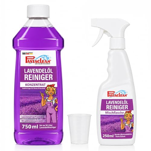 Pastaclean® Lavendelöl Reiniger (750 ml) Hochkonzentrierter Kraftreiniger - Universalreiniger für den gesamten Haushalt, 750ml Reiniger + Zubehör