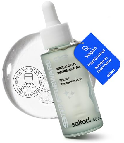 salted. Verfeinerndes Niacinamid Serum | 30 ml | Gegen Pickelmale, große Poren & Pigmentflecken | Für ein klares, ebenmäßiges Hautbild | Gesichtspflege Damen & Herren | Vegan | Parfümfrei