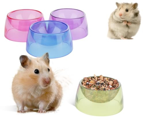 4 Pcs Hamster Feeder Bowl Small Pet Food Bowl Anti-Chew and Anti-Knockover Food Bowl, Suitable for Hedgehog Gerbil Golden Bear Pet Chicken