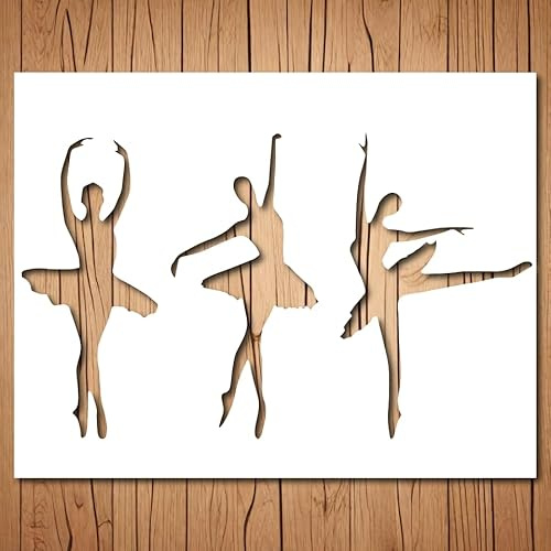 Ballerina Stencil | Reusable Ballerina Dancer Ballet Stencils for Painting on Wood, Glass, Wall, Rock, Fabric, Walls, Canvas, Glassware | Dancer Silhouette Stencil Template (7x 11)