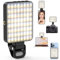 Diyife 128 LED Selfie Light avec Clip Avant et Arrière, 3000K-6500K Dimmable Lumière D'appoint, 2000mAh Rechargeable, Ventouse Magnétique pour Vidéo Conférence, Maquillage, Photographie Fill Lights