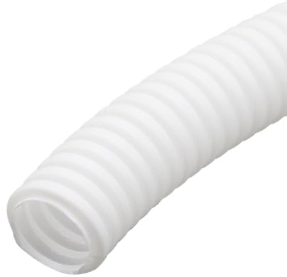 MOCNT Gaine Câbles Électriques Voiture Gaine Ondulée Flexible Protection Cache Fermé Tuyau Fil Gaine Isolante Conduit Tube Rangement Câble Blanc Extérieur 7mm Long 5 Mètres