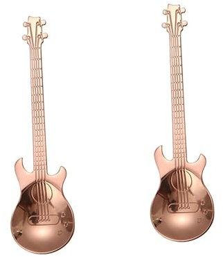 Cabilock 2 Stk Löffel in Gitarrenform Kaffeerührlöffel Gitarren-Teelöffel Musikalischer Dessertlöffel Zuckerlöffel kaffeelöffel kühlschtrank Mini-Löffel Löffel für Tee Küchenzubehör