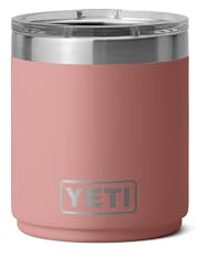 YETI Rambler 10 oz Stackable Lowball 2.0, Vacuum Insulated, Stainless Steel with MagSlider Lid, Sandstone Pink