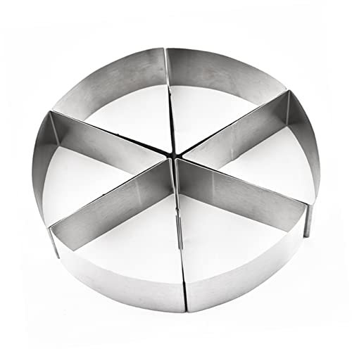 SHOWERORO 6pcs Stainless Steel Cake Cutter Set Round and Triangle Cake Cutting Moulds Mousse Slicer Baking Tools for Home and Professional Use