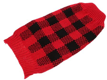 BESPORTBLE Warmer Karierter Hundepullover Mit Hohem Kragen Aus Elastischem Strick Für Kleine Und Mittelgroße Hunde Herbst Winter Welpenkleidung