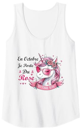 Femme Je porte du rose octobre Sensibilisation au Cancer du Sein Débardeur