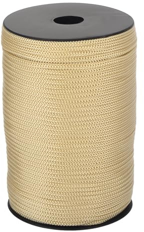 QUARKZMAN Corda Polipropilene 4mm, 100m Corda in Nylon Cava Intrecciata Multiuso per Stendibiancheria, Tapparella, Campeggio, Escursionismo, Esterno, Kaki