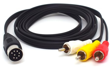 ELNONE 1.8M/6FT Midi Din 8 Pin Male Plug to RCA Cable,Professional 8 Pin Din to 3RCA Adapter for Audios Systems Equipment (1.8M/6FT)