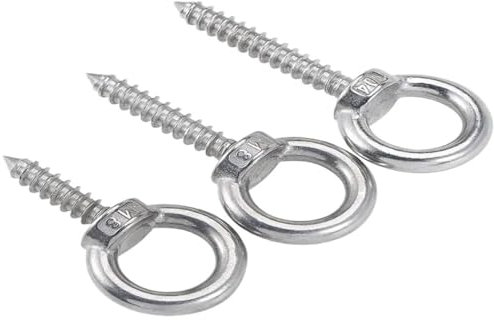 QIUSHIBO Ringschraube Ösenmutter aus Edelstahl 304, selbstschneidende Schraube, Schafauge, runder Ring, selbstschneidende Schraube, Haken M4 M5 M6 M8 M10 M12 öSenschrauben(25mm,M10 (1Pcs))
