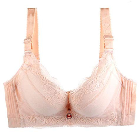 Trim Sports Breathable Lace Plus Women's Bra -Elastic Size Front Fastening Bras for Women UK Padded (Beige, 44A)