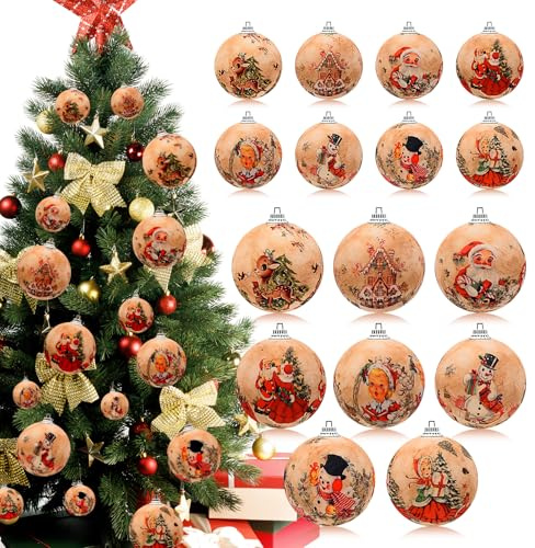 Weihnachtskugeln Ornamente, 16 Stücke 6CM Christbaumkugeln Deko Christmas Kugel Weihnachtsbaumkugeln Weihnachtsbaum Deko, Weihnachtskugel-Set Weihnachtsball Baumschmuck Weihnachten Christbaumkugeln