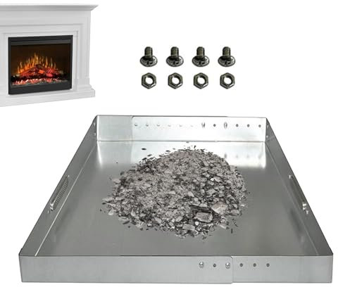 manhegari Cassetto portacenere per, supporto per brace, in acciaio con confezione di viti, strumento di raccolta regolabile, resistente alla ruggine, accessorio per caminetto interno