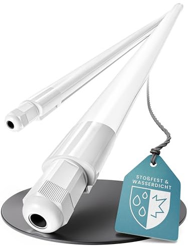 MATO 2x Feuchtraumleuchte LED 120cm - Wasserdicht IP65, 36W, 4320lm - 6500K Kaltweiß - Verknüpfbare Feuchtraumlampe - Wannenleuchte, Kellerleuchte, Garagenlampe, Werkstatt Deckenleuchte Lang