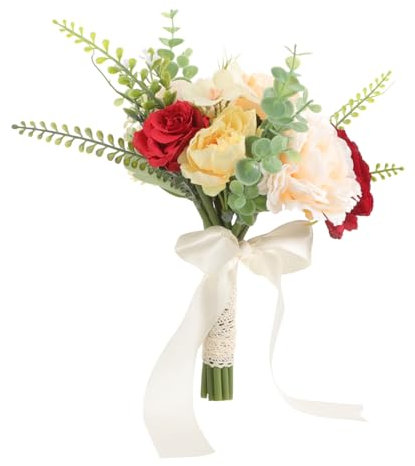 VALICLUD Künstlicher Rosenstrauß Lifelike Fake Bouquet Für Party Und Heimdekoration Material Lange Haltbarkeit Rote Seidenblumen Für Braut Und Festliche Anlässe