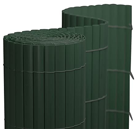 jarolift PVC Sichtschutzmatte Balkon Sichtschutz Wetterfest für Garten Terrasse, Sichtschutzzaun Balkonverkleidung, Zaun Sichtschutz Balkon Windschutz, 90 x 500 cm, Grün