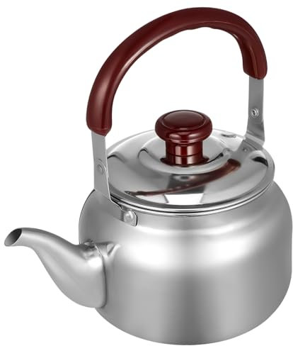 Cabilock Bouilloire Timbale pour compagnon bouillons bouillotte electrique boulloire electique bouillote electrique cafetière qui siffle cafetière en métal Acier inoxydable Silver